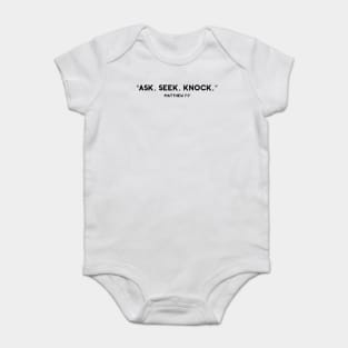 Christian Quote Matthew 7:7 Baby Bodysuit